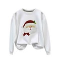 thumbnail image 4 of asdoklhq Womens Tops Womens Christmas Print Oversized Sweatshirts Fall Long Sleeve Sweatshirt Red M, 4 of 6