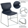 thumbnail image 5 of Emma + Oliver Home and Office Navy Full Back Stack Chair with Gray Frame - Guest Chair, 5 of 14
