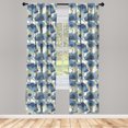 thumbnail image 3 of Ambesonne Flowers Window Curtains, Blossoming Graphic Pattern, Each 28" W x 95" L, Slate Blue Beige, 3 of 3