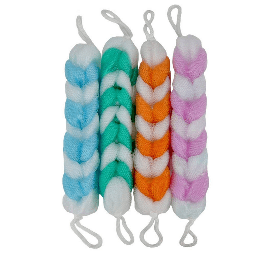 4 Braided Mesh Back and Body Bath and Shower Sponge Long Loofah