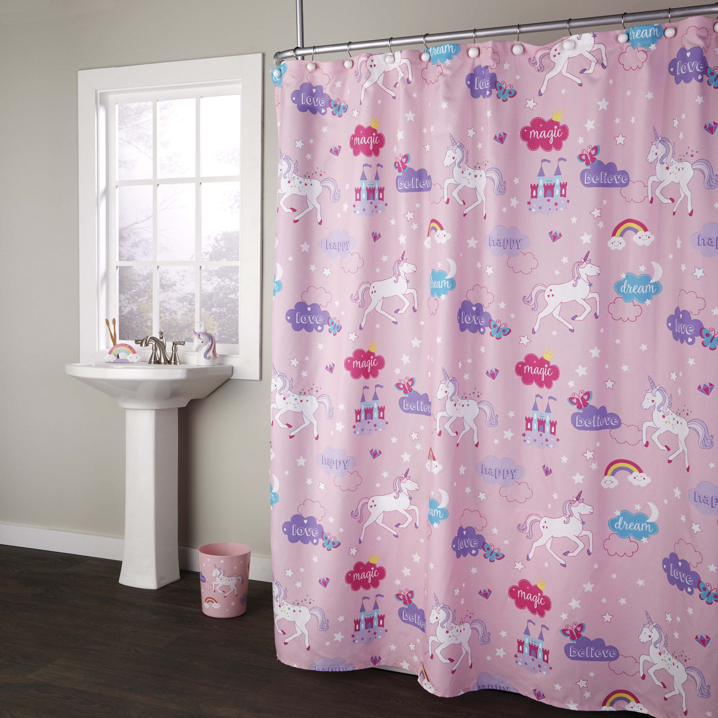 SKL Home Kids Fairytale Unicorn Shower Curtain - Walmart.com - Walmart.com