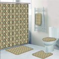 thumbnail image 1 of EREHome Geometric Ethnic Tribal with Boho Aztec American Folk Figures 5 Piece Bathroom Set Shower Curtain Bath Towel Bath Rug Contour Mat and Toilet Lid Cover, 1 of 2