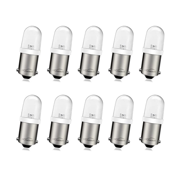 Ruiandsion 10pcs BA9S LED Bulb 120V AC/DC LED 9mm BA9s Base LED Replacement Bulb for Indicator Pilot Light,White