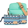 thumbnail image 2 of TOPERIN 2 PCS Small Canvas Crossbody Sling Shoulder Bag and Purse Set Teal-W, 2 of 6