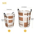 thumbnail image 6 of YFYANG Waterproof Laundry Hamper, Brown Geometric Fabric Texture Laundry Basket Oxford Fabric with Handle Foldable, S, 6 of 8