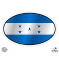 thumbnail image 1 of Honduras Flag Oval - 5" Vinyl Sticker - For Car Laptop I-Pad - Waterproof Decal, 1 of 1