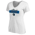 thumbnail image 2 of Women's White Dallas Mavericks Hometown Collection Skyline V-Neck T-Shirt, 2 of 3