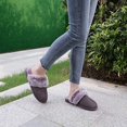 thumbnail image 2 of ZHAOCHENG Zapatillas de casa para mujer esponjosas y cómodas de piel sintética de ante, transpirables, espuma viscoelástica, zapatos de casa cálidos, suela de goma antideslizante, 2 of 3