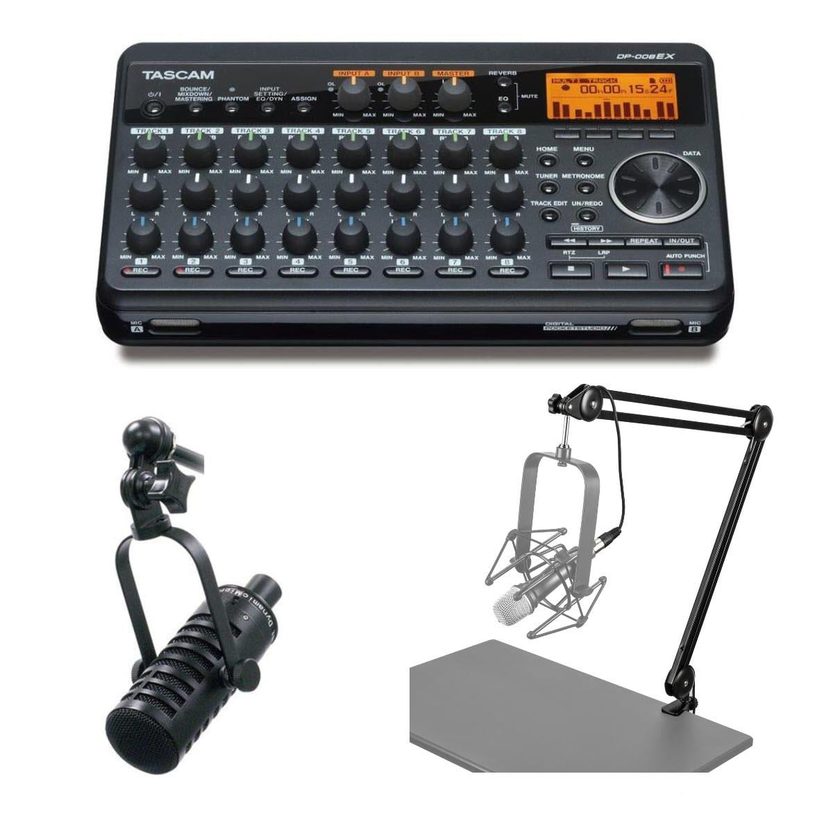 Tascam DP008EX 8Track Digital Multitrack Recorder MXL BCD1 Live Broadcast End Address