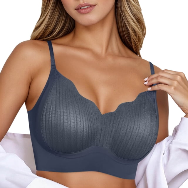 Brasieres de Mujer Sujetador sin Costuras y sin Aros para Mujer, sin Derrames Laterales, Push up, Suave, Cómodo, sin Relleno, Bralette de Talla Grande, Transpirable, Ropa Interior de Soporte Mediana