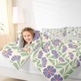 thumbnail image 4 of jejeloiu Retro Floral 7 Pieces Full Size Bedding Sets For Girls,Mid-Century Pattern Full Size Bed in a Bag,Purple Green Cream,Light Gray Reversible, 4 of 7