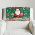 thumbnail image 5 of SCRAWLGOD Christmas Santa Claus Box Candy Cane Green 2 Piece Non Slip Headrest Protector PU Leather Recliner Headrest Cover Sofa Couch Chair Head Protector for Furniture Living Room,17x27in, 5 of 7