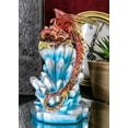 thumbnail image 2 of Red And Gold Cosmic Dragon On Blue Crystal Stalactite Rock LED Light Statue, 2 of 9