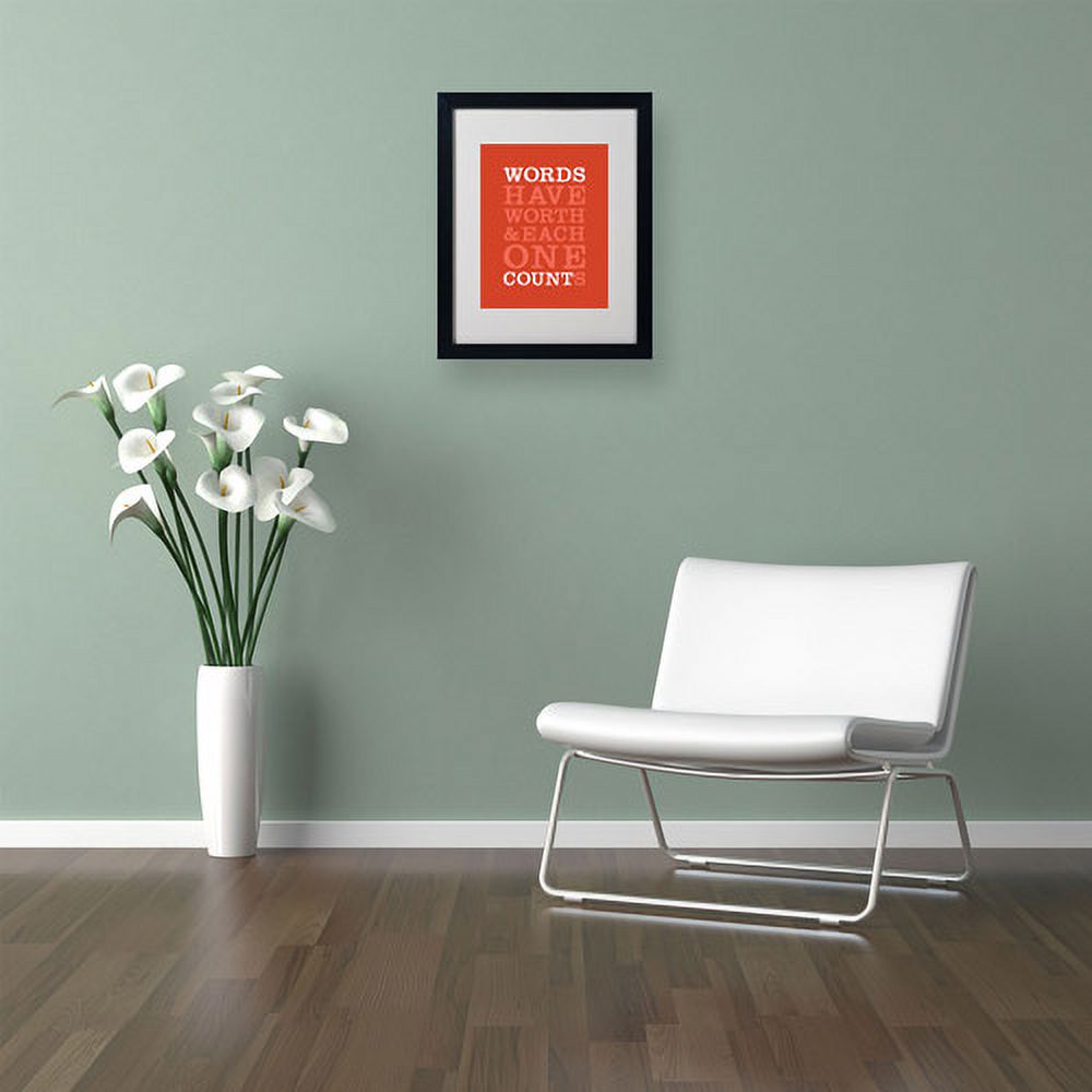 Trademark Fine Art "Words Worth II" Canvas Art by Megan Romo, Black Frame