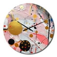 thumbnail image 2 of Designart "Geometric in Pink and Grey II" Modern Oversized Wall Clock, 2 of 5