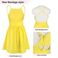thumbnail image 5 of FANCYINN Women’s Yellow Short Dress Spaghetti Strap Backless Mini Skaterr Homecoming dresses S, 5 of 6