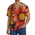 thumbnail image 2 of Zufioo Colorful Vintage Floral Pattern Print Mens Button Down Short Sleeve Shirt,Classic Plaid Shirt,Mens Accessories Fashion Shirt-Small, 2 of 6