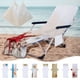 thumbnail image 1 of Funda para silla de playa | Toalla lounge de microfibra con bolsillos laterales y bolsa de almacenamiento | Funda de sillón reclinable suave y absorbente antideslizante con bandas elásticas | Se, 1 of 8