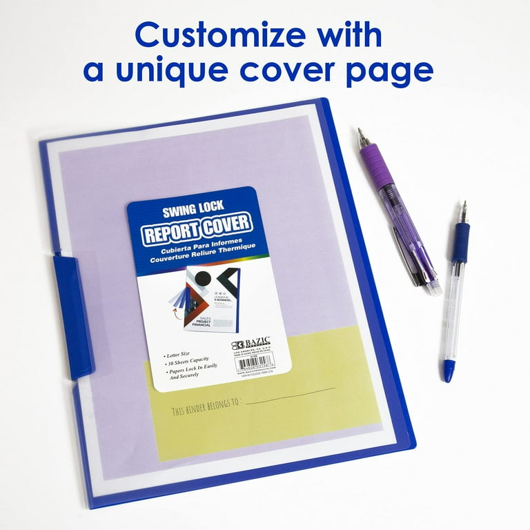 BAZIC Poly Folder Swing-Lock Report Cover, Document, 4-Pack