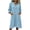Light Blue, variant on Zynoxe Womens Cotton Linen Dresses Summer V-neck 3/4 length sleeve Button Down Midi Dresses Lounge Peasant Gauze Business Work Dresses with Pockets Light Blue S