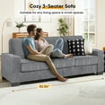 thumbnail image 4 of Lunale 83" Corduroy Sofa with Cup Holders, Modern 3-Seater Couch for Living Room, Apt., Gray, 4 of 11