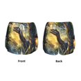 thumbnail image 3 of Balery Sunshine Jungle Dinosaur Pantalones cortos deportivos para mujer con forro y dos bolsillos, elásticos, para entrenamiento, gimnasio, yoga-X-Large, 3 of 7