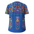 thumbnail image 5 of FAVIPT Women Mexican Embroidered Shirts Ethnic Style Retro Floral Print Tops Bohemian Peasant Crew Neck Blouses Pullover Relaxed Fit Festival Tunic Tees 2025 Blue,XXL, 5 of 5