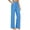 03# Blue, variant on Linen Pants for Women Solid Color Elastic Waist Summer -Leg Full Length Flat Front Mid Rise Casual Beach Work Trousers S-3XL