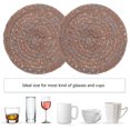 thumbnail image 5 of ADDHAT 4Ud Posavasos Tejidos Redondos Para Café Y Té Con Acabado Natural Para Decorar Tu, 5 of 5