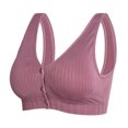 thumbnail image 3 of Gibobby Brasier Deportivo con Cierre Frontal Sujetadores de mujer sin anillo de Hebilla frontal Sujetador de amamantamiento ajustable Sujetador de ropa interior(Morado,Grande), 3 of 5
