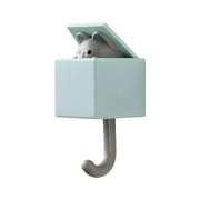 CAIROYAR Cat Key Hook, 1PC Creative Adhesive Coat Hooks Cute Cat Key Holder Hooks, Wall Decorations Hanger Holder for Hanging Hat Towel Backpacks Key Scarf Bags, Home Office Use