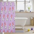 thumbnail image 3 of Manfei Cartoon Pug Shower Curtain 72Wx72L, Love Heart Balloon Bathroom Curtain, Purple, 3 of 5