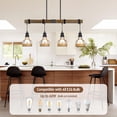 thumbnail image 4 of Candelabro rústico de 4 luces para techo con forma de isla de cocina, 4 of 8