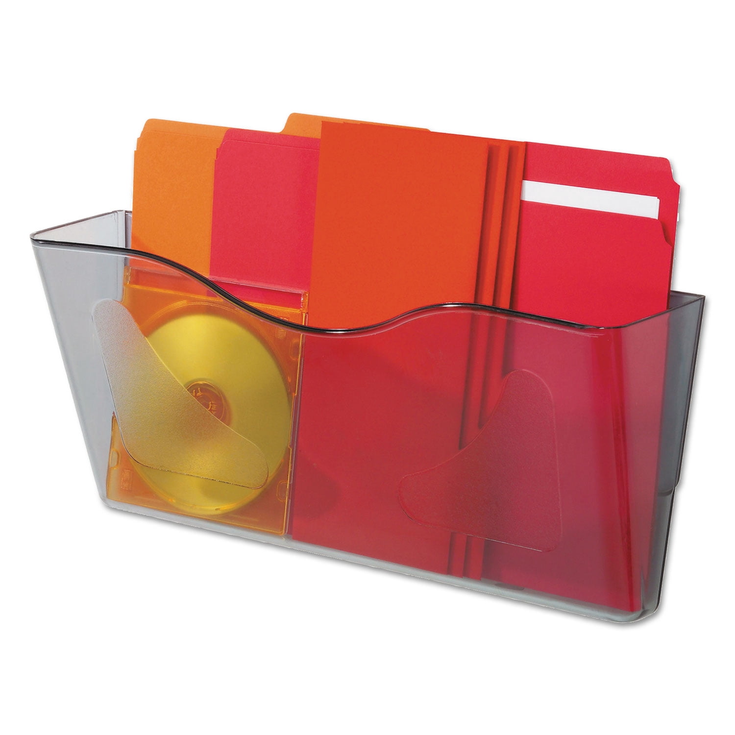 deflecto DocuPocket Landscape Wall File Pocket, Large Files/Tabloid, Smoke