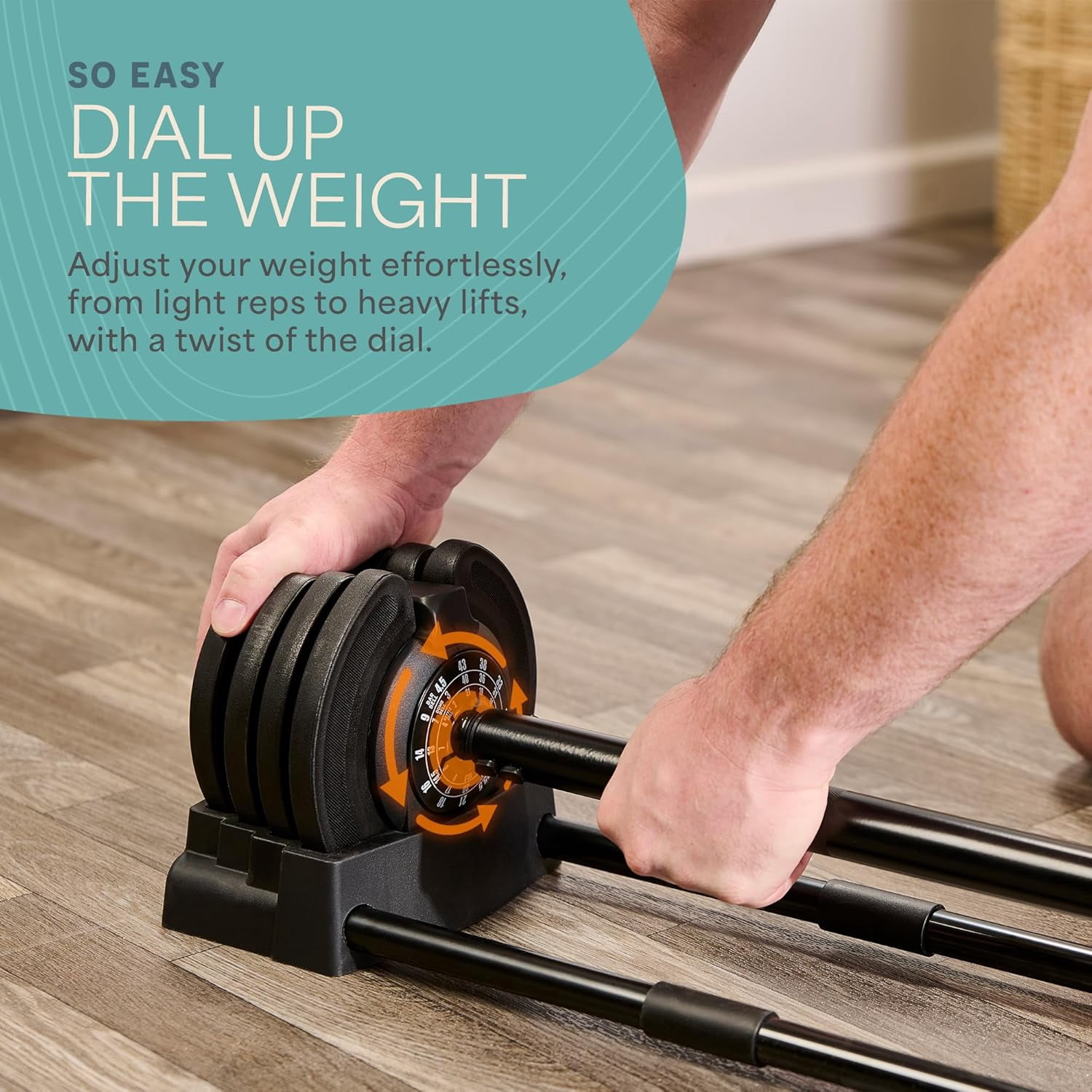 LifePro Adjustable Dumbbells Set with Quick Dial Weight System 2–43 lb Adjustable Dumbbells, Kettlebell & Barbell Combo for Home Gym Strength Training