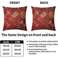 thumbnail image 4 of Red Boho Pillow Covers 18x18 Set of 2 Vintage Ethnic Carpet Pattern Bohemian Floral Print Decorative Throw Pillow Cases Outdoor Farmhouse Decoration for Sofa Couch Bed, 4 of 6