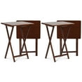 thumbnail image 1 of PJ Wood Portable Folding TV Snack Tray Table Desk Stand, Honey Oak (4 Pack), 1 of 8