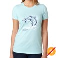 thumbnail image 3 of Girls Crew Tee - Watercolor Dolphins - Ice Blue by DelSol for Women - 1 Pc T-Shirt (YM), 3 of 3