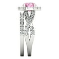 thumbnail image 3 of Clara Pucci 14K White Gold 1.795 Simulated Pink Diamond Engraveable Engagement Ring + Wedding Band Set, 3 of 7