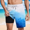 thumbnail image 2 of hotojiny Men's 2 in 1 Athletic Shorts Quick Dry Running Lightweight Sweat Shorts Fashion Tie-Dye Gym Workout Golf Shorts, 2 of 6