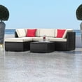 thumbnail image 5 of Hearth & Harbor 5-Piece Outdoor Furniture Sets, Wicker Sectional Patio Set, Black/Off White, 5 of 8