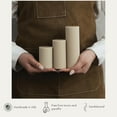 thumbnail image 6 of LAWA Roman Handmade Tall Ribbed Pillar Candle - Beautiful Scented Soy Wax Dinner Candle | Classic Aesthetic Decoration Set | Housewarming Gift | Home Room Shelf Decor Idea - Moon Gray (Set of 3), 6 of 16