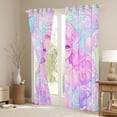 thumbnail image 3 of Homewish Cartoon Mermaid Princess Black Out Curtains,Ocean Animal Curtains Pack of 2 (42x63 Each),Blue Pink Bedroom Curtains For Girls Kids,Breathable Home Decor, 3 of 6