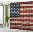 thumbnail image 5 of Ambesonne 4th of July Shower Curtain, Wood Planks Flag, 69"Wx75"L, Red Beige Navy Blue, 5 of 5