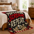 thumbnail image 6 of decorative motif Movie Lettering Above Skull Filled decorative motif, Soft Flannel Blanket with Vintage decorative motif Poster Print, Housewarming Gift and Home Decor for Bedroom and Living Room, 6 of 7