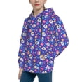 thumbnail image 2 of Kdxio colorful Skull flower leaf Pattern Boys Athletic Unisex Boys Girls Hoodie with Pocket Sweatshirts-X-Large, 2 of 6