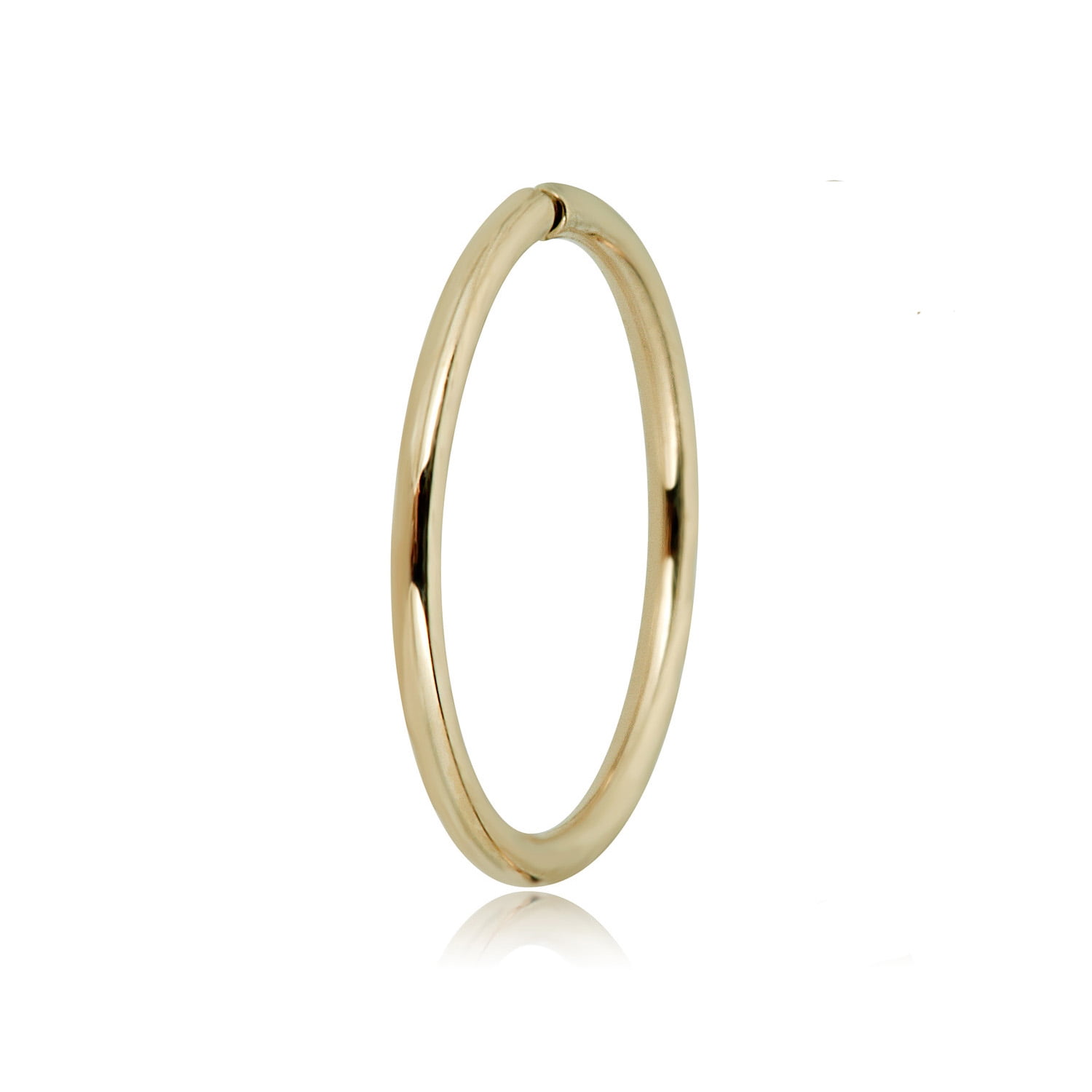 AVORA 10K Gold 10mm Endless Continuous NoGap Polished Hoop Nose Ring