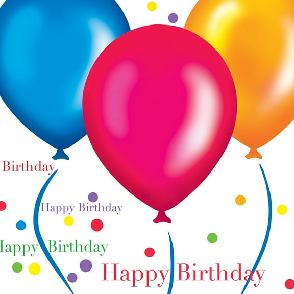 16 Pack Luncheon Napkins Birthday Balloons