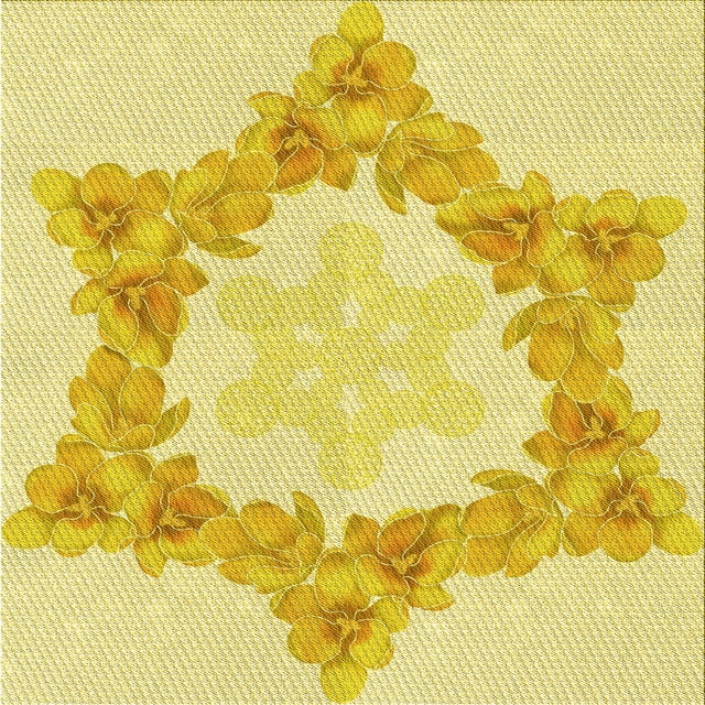 Ahgly Company Tapis de Zone Carré Jaune Transitionnel Lavable en Machine, 4 Pieds Carré