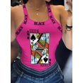 thumbnail image 4 of Top De Camisola Delgado Con Estampado De Reina De Póquer, Top De Tirantes De Espagueti Con Lazo Trasero Sexy Para El Verano, Ropa De Mujer, 4 of 4